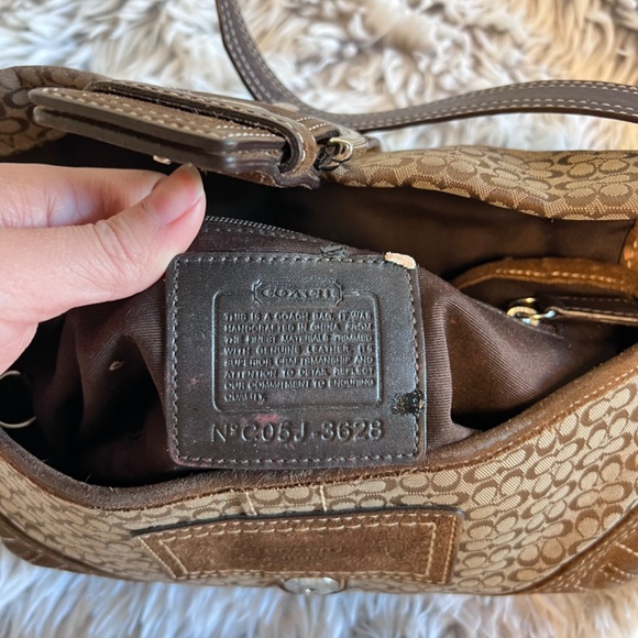 Coach Vintage Y2k Soho Brown Mini Leather Signature Jacquard Shoulder Purse Bag - Picture 3 of 11